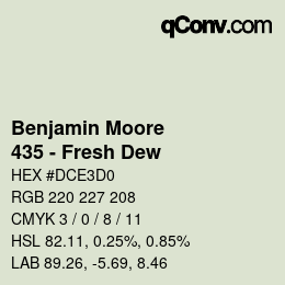 Color code: Benjamin Moore - 435 - Fresh Dew | qconv.com