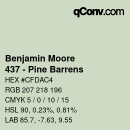 Code couleur: Benjamin Moore - 437 - Pine Barrens | qconv.com