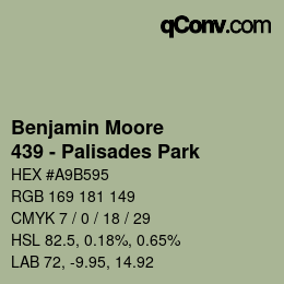 Color code: Benjamin Moore - 439 - Palisades Park | qconv.com