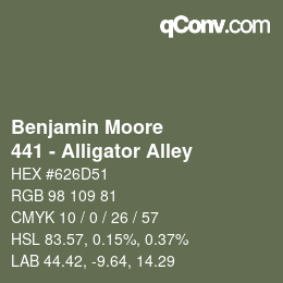 カラーコード: Benjamin Moore - 441 - Alligator Alley | qconv.com