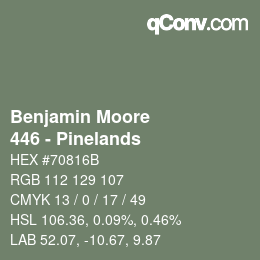 Color code: Benjamin Moore - 446 - Pinelands | qconv.com