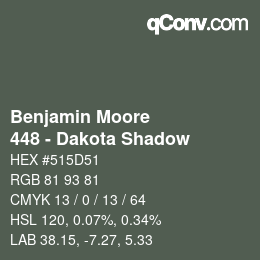 Código de color: Benjamin Moore - 448 - Dakota Shadow | qconv.com