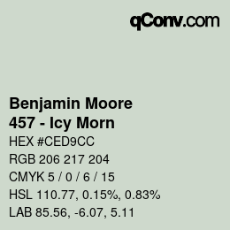 Código de color: Benjamin Moore - 457 - Icy Morn | qconv.com
