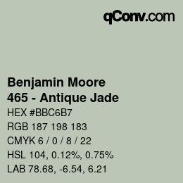 Farbcode: Benjamin Moore - 465 - Antique Jade | qconv.com