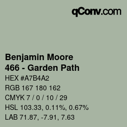 Código de color: Benjamin Moore - 466 - Garden Path | qconv.com