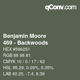 Color code: Benjamin Moore - 469 - Backwoods | qconv.com