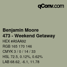 カラーコード: Benjamin Moore - 473 - Weekend Getaway | qconv.com