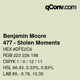 カラーコード: Benjamin Moore - 477 - Stolen Moments | qconv.com
