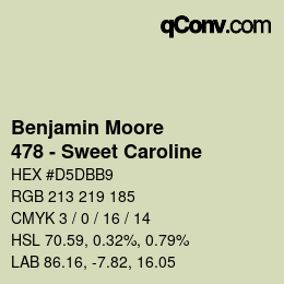 Color code: Benjamin Moore - 478 - Sweet Caroline | qconv.com