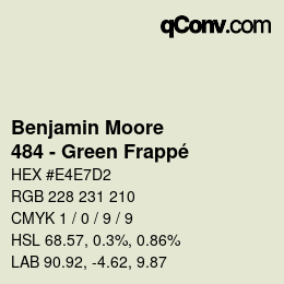 Farbcode: Benjamin Moore - 484 - Green Frappé | qconv.com