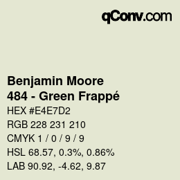 Color code: Benjamin Moore - 484 - Green Frappé | qconv.com