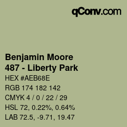 Color code: Benjamin Moore - 487 - Liberty Park | qconv.com