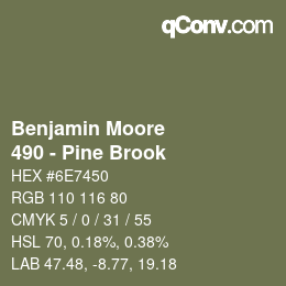 Código de color: Benjamin Moore - 490 - Pine Brook | qconv.com