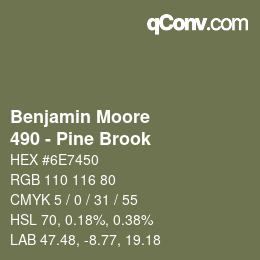 カラーコード: Benjamin Moore - 490 - Pine Brook | qconv.com