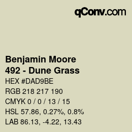 Code couleur: Benjamin Moore - 492 - Dune Grass | qconv.com