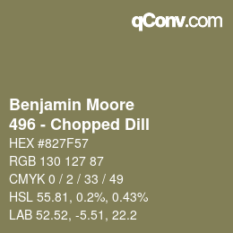 Color code: Benjamin Moore - 496 - Chopped Dill | qconv.com