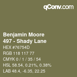 Farbcode: Benjamin Moore - 497 - Shady Lane | qconv.com