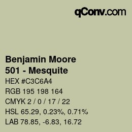 Farbcode: Benjamin Moore - 501 - Mesquite | qconv.com
