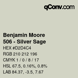 Color code: Benjamin Moore - 506 - Silver Sage | qconv.com