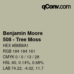 Código de color: Benjamin Moore - 508 - Tree Moss | qconv.com