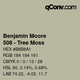 Code couleur: Benjamin Moore - 508 - Tree Moss | qconv.com