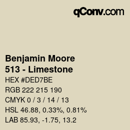 Code couleur: Benjamin Moore - 513 - Limestone | qconv.com
