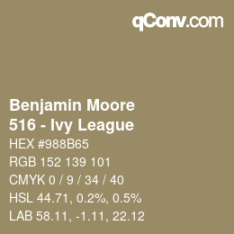 Code couleur: Benjamin Moore - 516 - Ivy League | qconv.com
