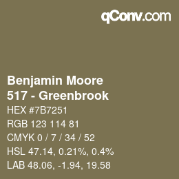 Color code: Benjamin Moore - 517 - Greenbrook | qconv.com