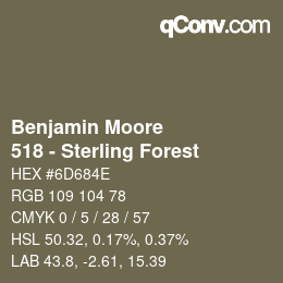 Farbcode: Benjamin Moore - 518 - Sterling Forest | qconv.com