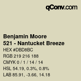 Código de color: Benjamin Moore - 521 - Nantucket Breeze | qconv.com