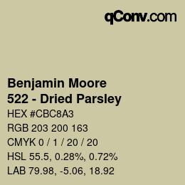 Código de color: Benjamin Moore - 522 - Dried Parsley | qconv.com