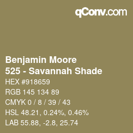 Código de color: Benjamin Moore - 525 - Savannah Shade | qconv.com