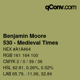 Código de color: Benjamin Moore - 530 - Medieval Times | qconv.com