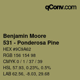 Color code: Benjamin Moore - 531 - Ponderosa Pine | qconv.com