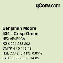 Color code: Benjamin Moore - 534 - Crisp Green | qconv.com