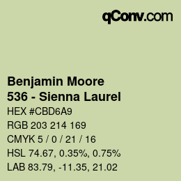 Color code: Benjamin Moore - 536 - Sienna Laurel | qconv.com