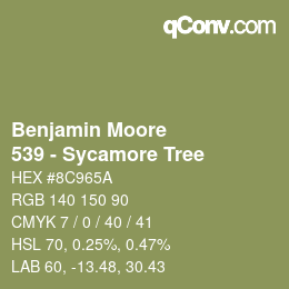 Code couleur: Benjamin Moore - 539 - Sycamore Tree | qconv.com