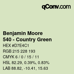 Farbcode: Benjamin Moore - 540 - Country Green | qconv.com