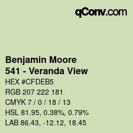 Code couleur: Benjamin Moore - 541 - Veranda View | qconv.com