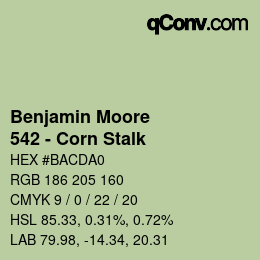 Code couleur: Benjamin Moore - 542 - Corn Stalk | qconv.com