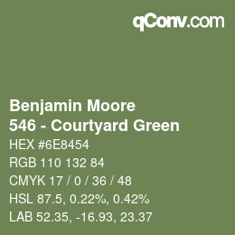 Color code: Benjamin Moore - 546 - Courtyard Green | qconv.com