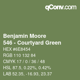 Color code: Benjamin Moore - 546 - Courtyard Green | qconv.com