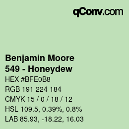 Code couleur: Benjamin Moore - 549 - Honeydew | qconv.com