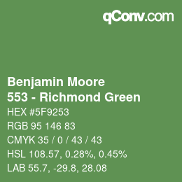 Color code: Benjamin Moore - 553 - Richmond Green | qconv.com