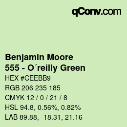 Farbcode: Benjamin Moore - 555 - O´reilly Green | qconv.com