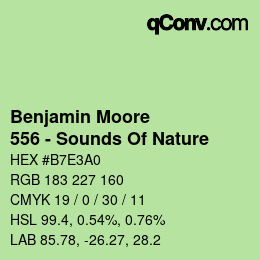 Color code: Benjamin Moore - 556 - Sounds Of Nature | qconv.com