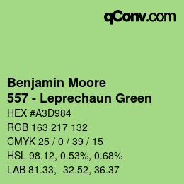 Code couleur: Benjamin Moore - 557 - Leprechaun Green | qconv.com