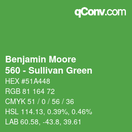 Farbcode: Benjamin Moore - 560 - Sullivan Green | qconv.com