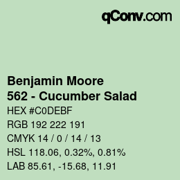 Código de color: Benjamin Moore - 562 - Cucumber Salad | qconv.com