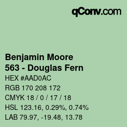 Color code: Benjamin Moore - 563 - Douglas Fern | qconv.com